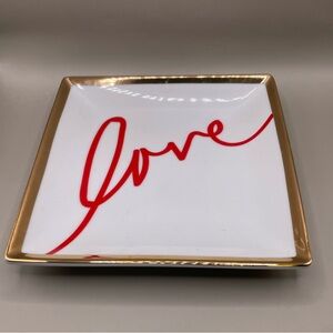 KEEP Collective Gold Trimmed Trinket Dish with Red Script